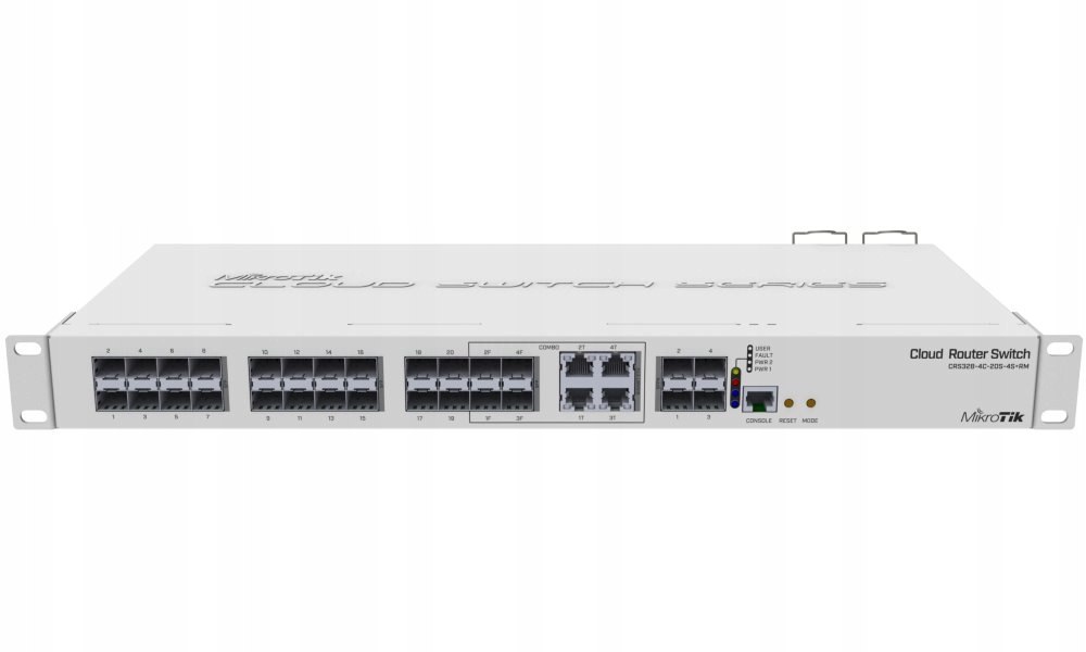MikroTik Cloud Router Switch CRS328-4C-20S-4S Rm, 800MHz Cpu, 512MB Ram,