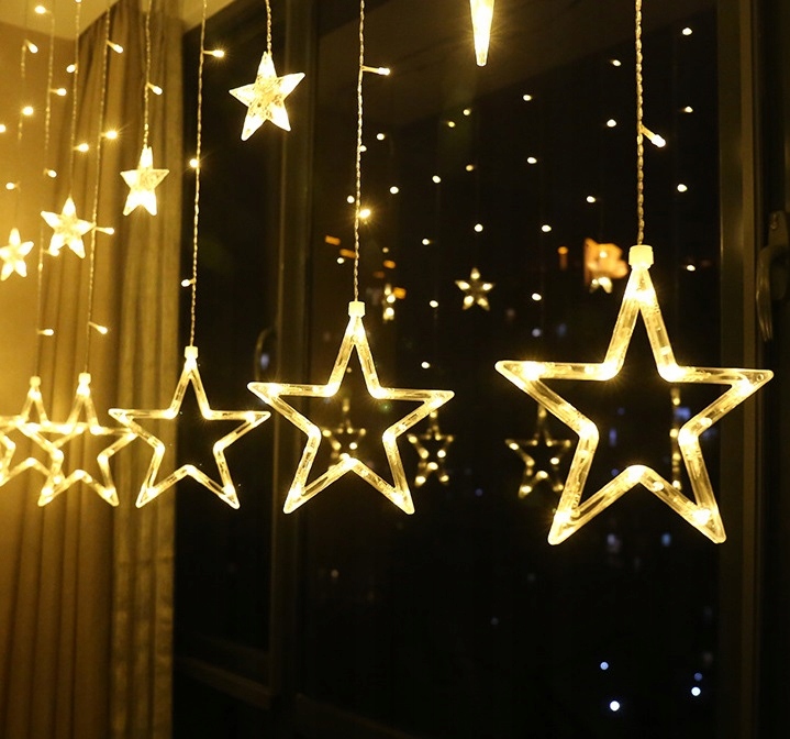 LAMPKI ŚWIĄTECZNE KURTYNA GWIAZDY GIRLANDA 130/7M Kod producenta 1203