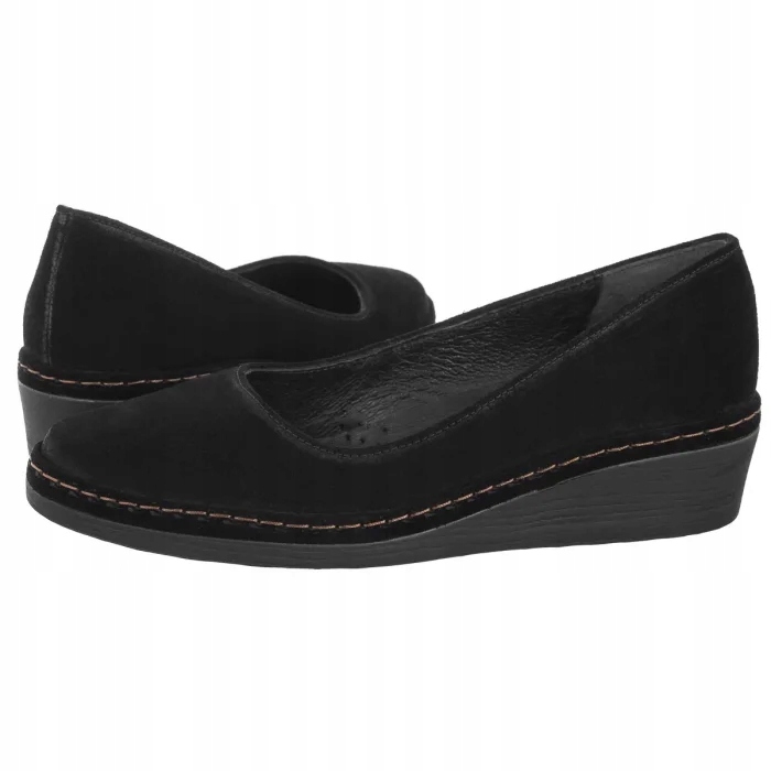 Boty na klínku Semišové Dámské Ryłko Černé B3200