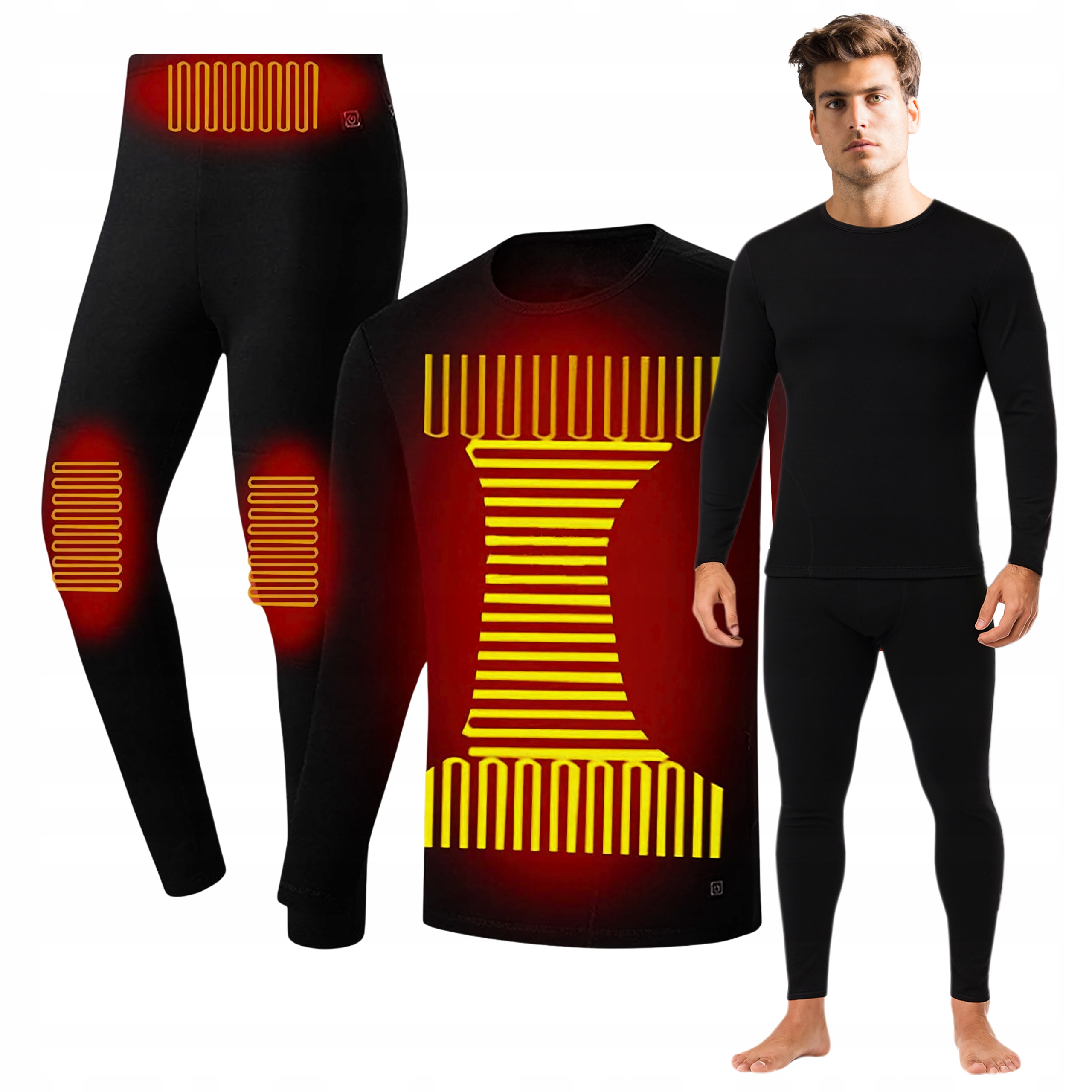 Bielizna Termoaktywna Podgrzewana Usb Elektryczna Ogrzewana Komplet XL