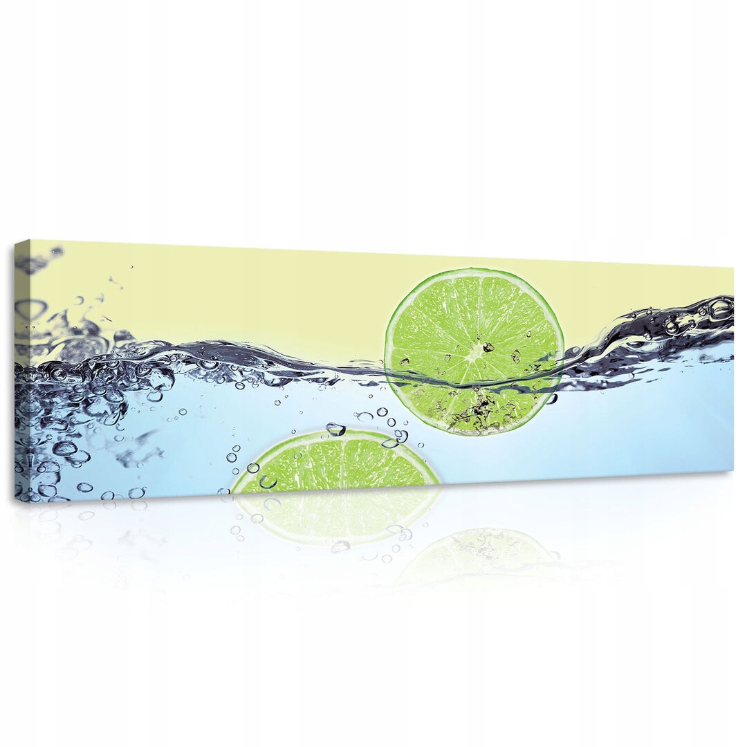Obraz 145x45 Svěžest Limetka Voda Kapky Citrus Chlad Energie Léto Kuchyně