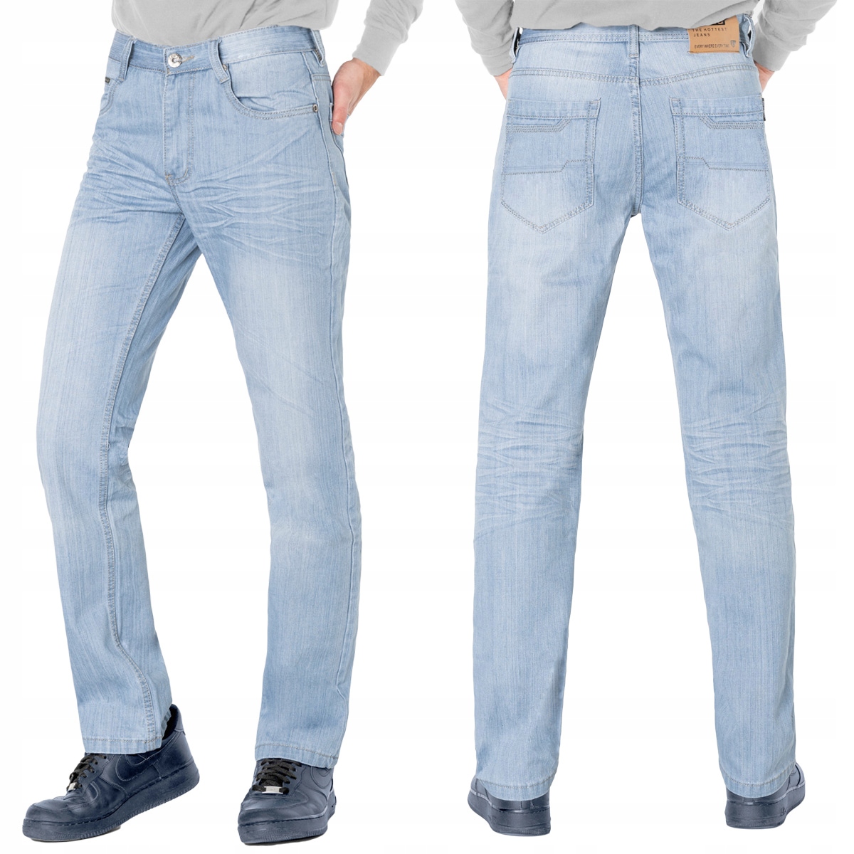 

Jasne Jeansy Spodnie Męskie Dżinsowe 121 W32 L32