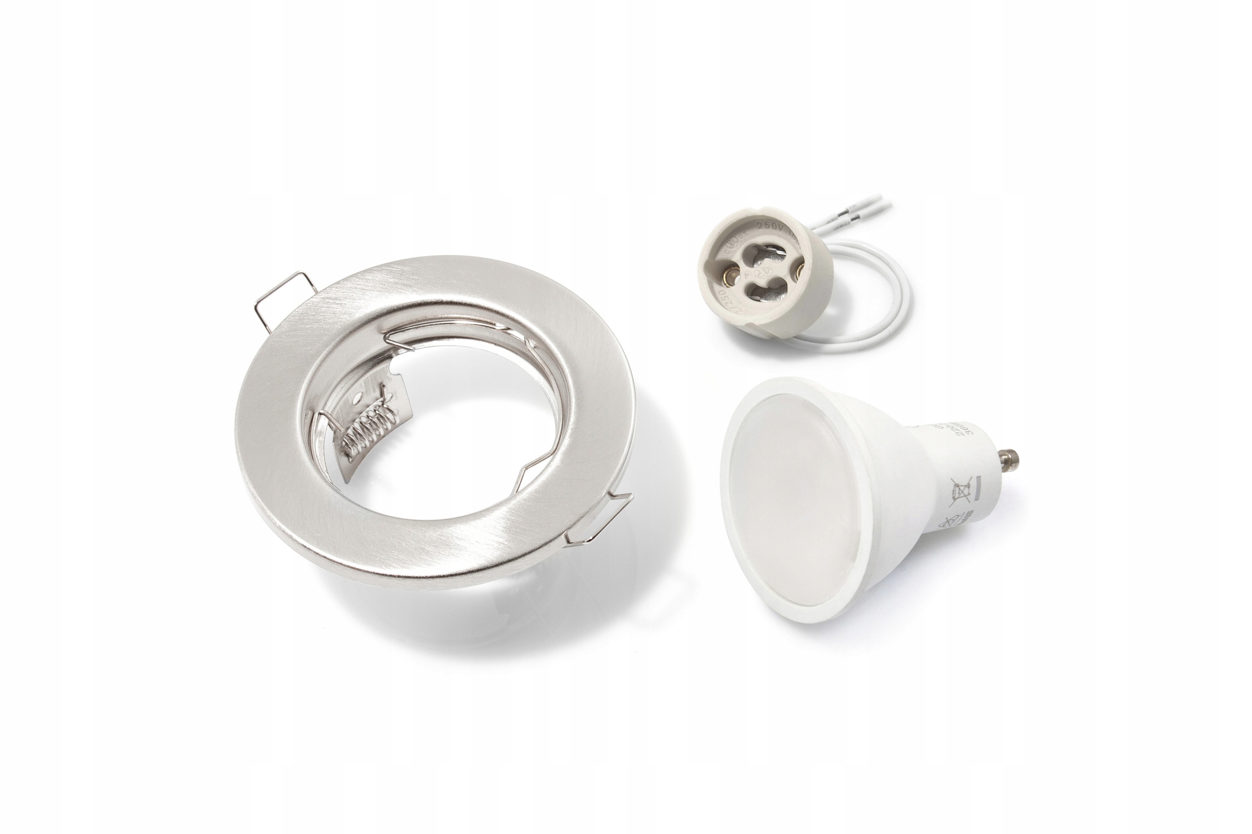 ZESTAW OPRAWA HALOGENOWA SATYNA + LED 9W + GU10