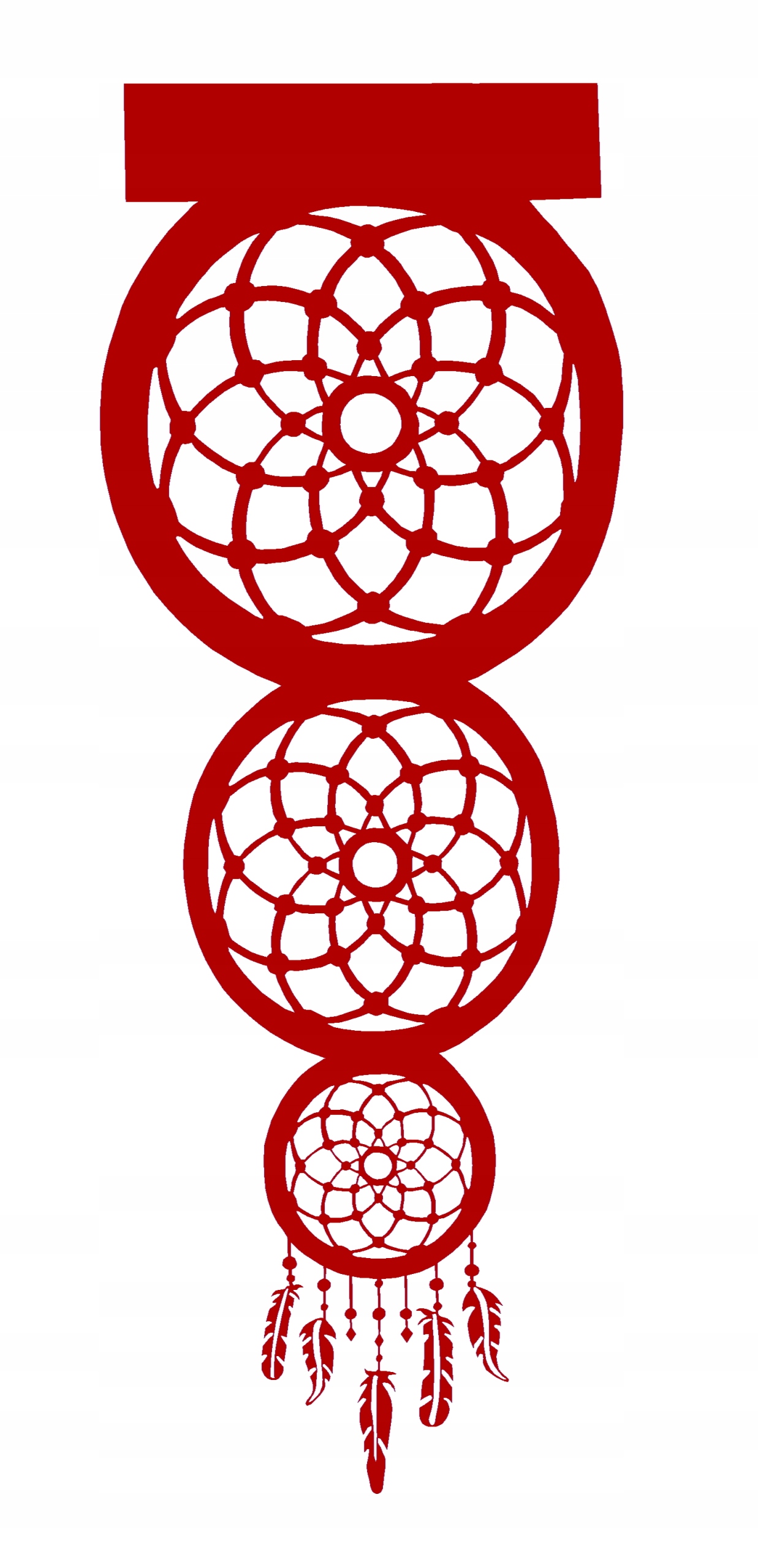 

Ażur nowoczesna ozdoba Łapacz Snów czerwony Duży