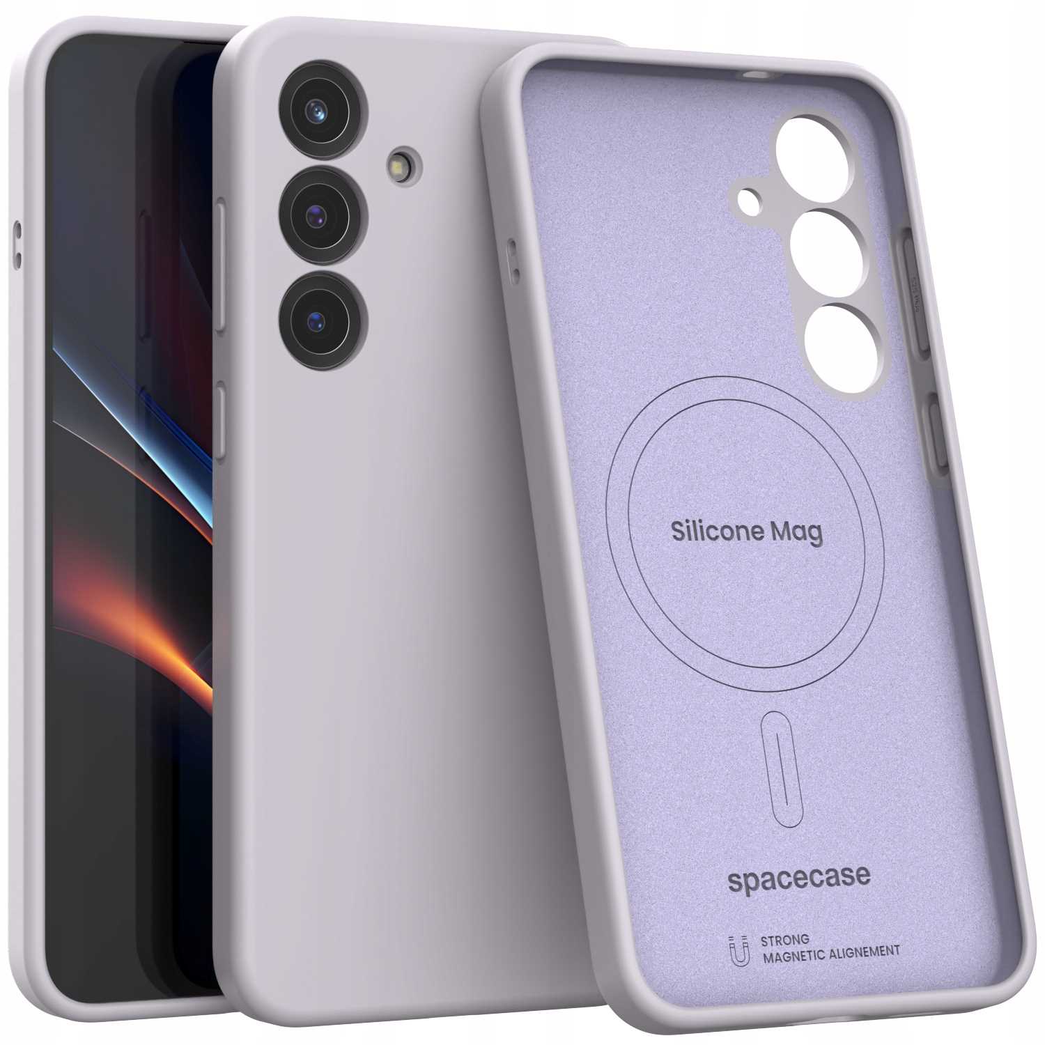 Spacecase Silikonový obal Mag Galaxy S25+ světle fialový