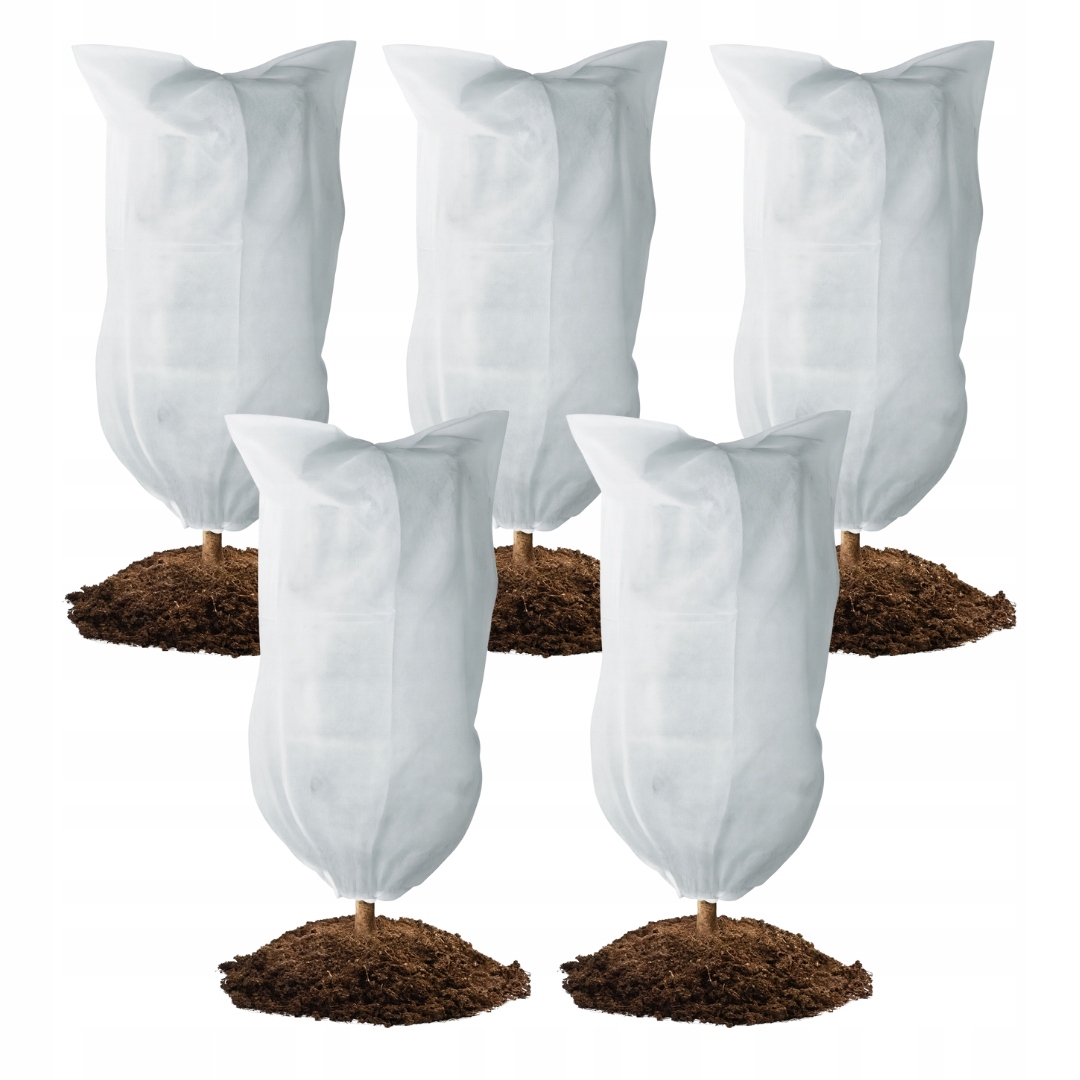 5x KAPTUR OCHRONNY ZIMOWY DO ROŚLIN NA ZIMĘ 60x80cm WOREK TORBA SZNUR 50g