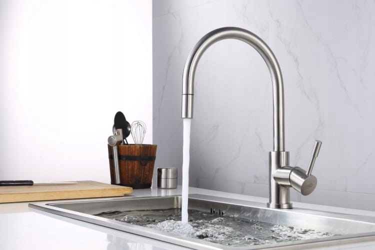 Bateria z wyciąganą wylewką Blue Water Lima inox