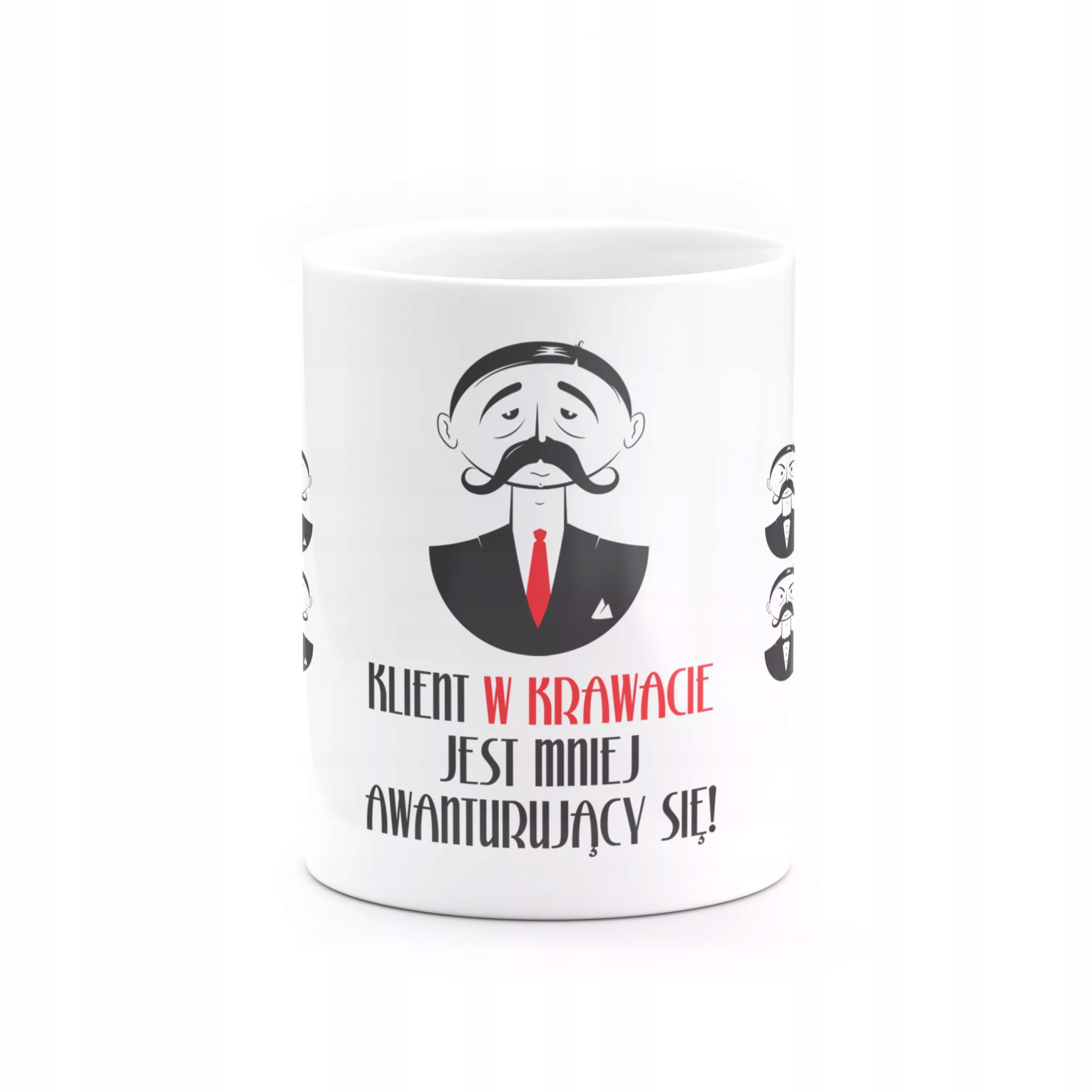

Kubek Klient w krawacie jest mniej awanturujący