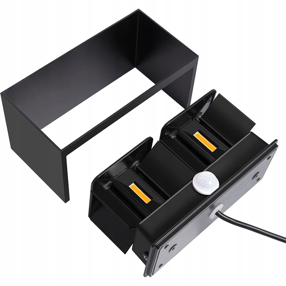 Dvojitá Nástěnná Lampa 24W 3000K Černá IP65 Pro Zahradu A Chodbu