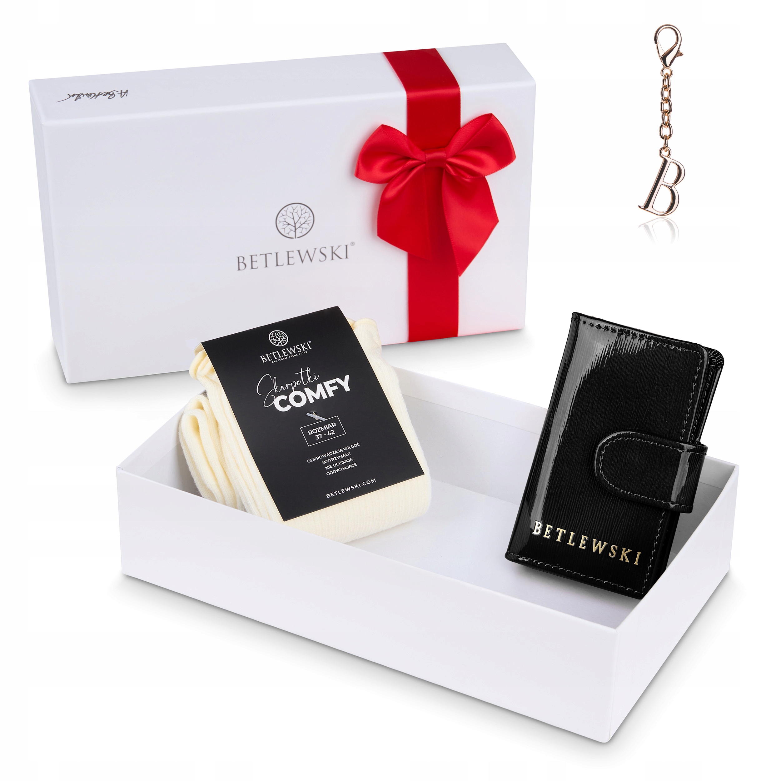 Betlewski ozdobný dárkový balíček pro ženu: ponožky a pouzdro na klíče