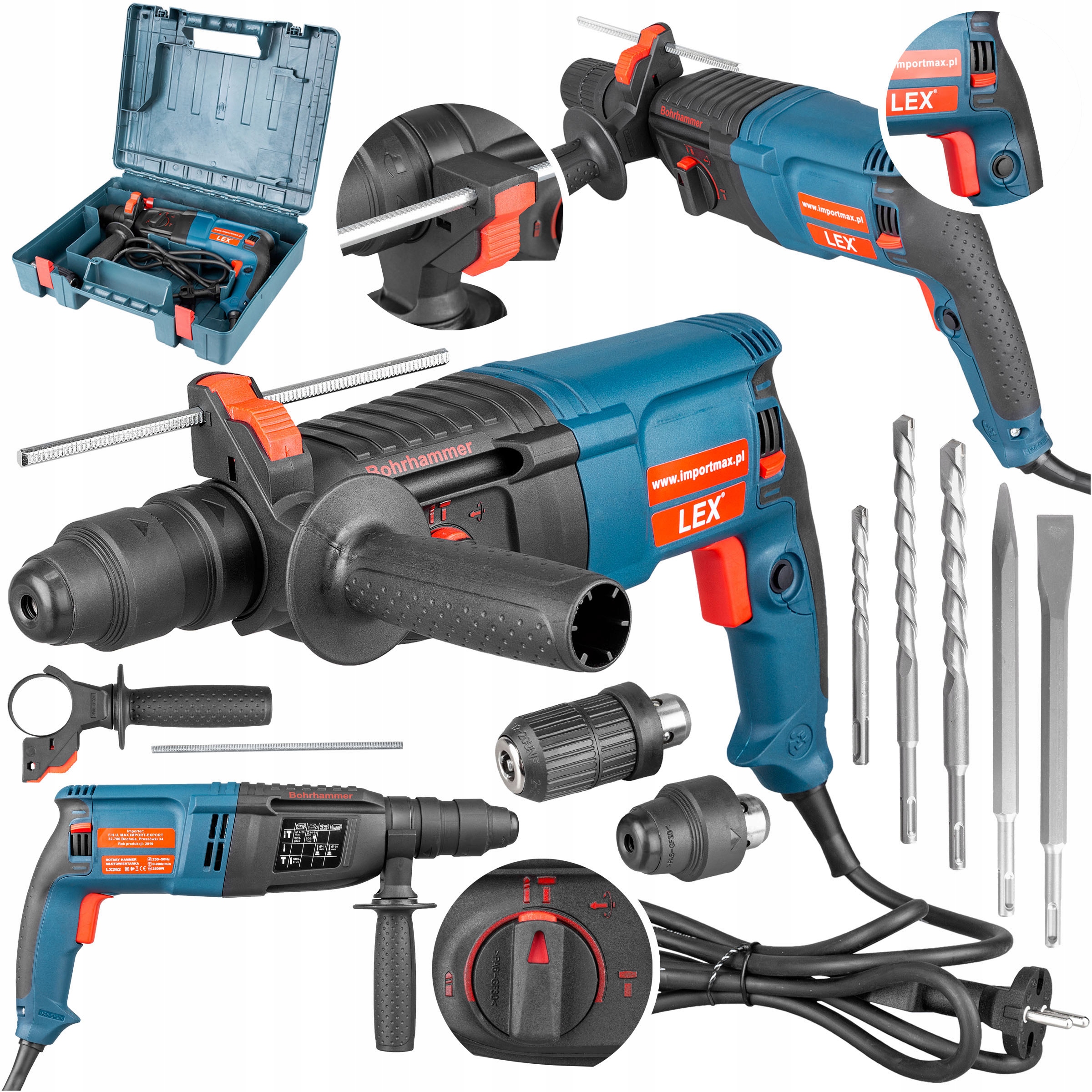 MŁOTOWIERTARKA MŁOT UDAROWY WIERTARKA SDS+ 3 TRYBY