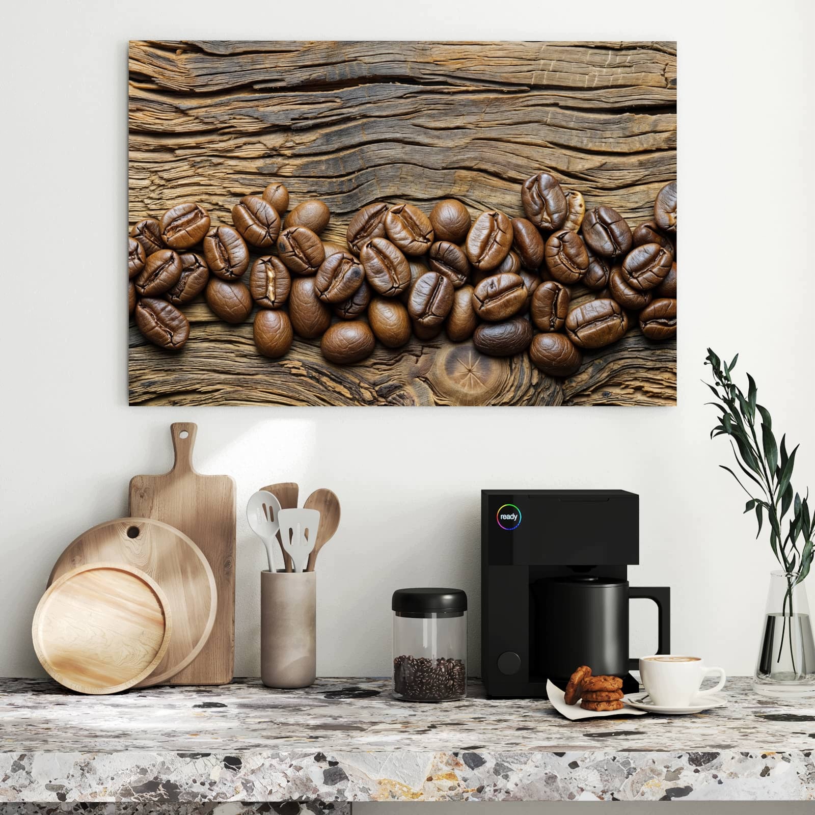 Magnetická tabule Zrna kávy Dřevo 90 × 60 cm