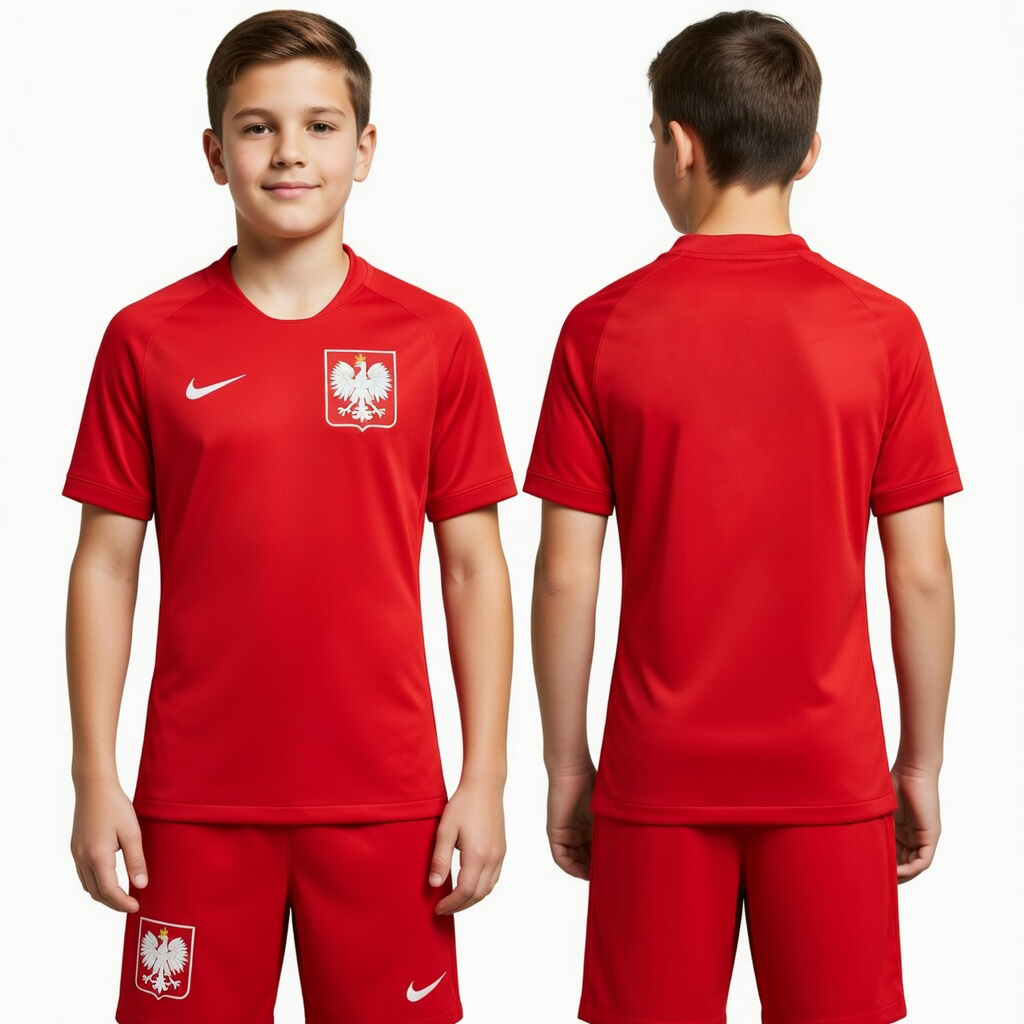 Nike Polska Strój piłkarski 2w1 zestaw komplet koszulka spodenki 147-158