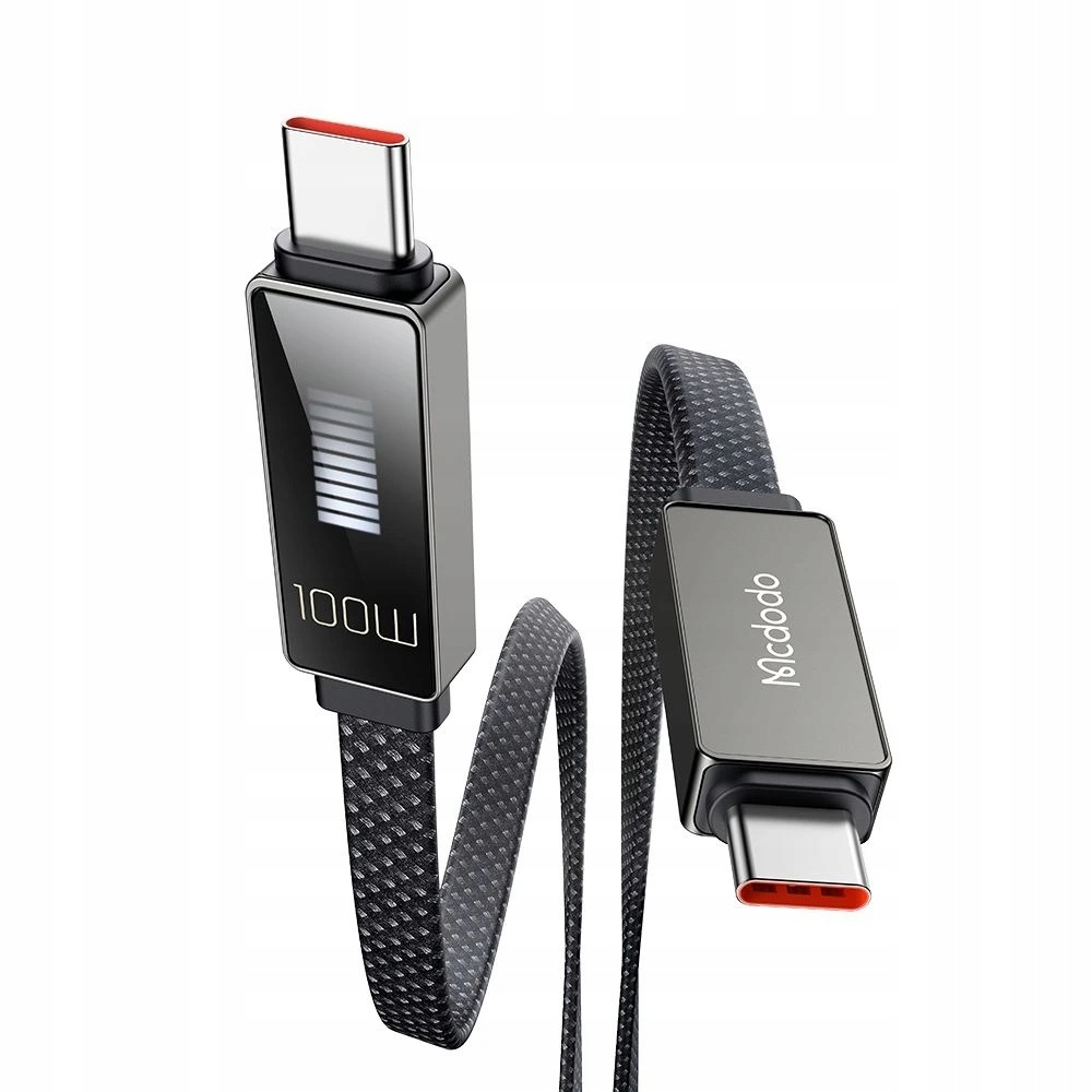 Mcdodo Data Cable kabel do danych Usb-c Usb-c Pd 100 Led, 1,2 czarny