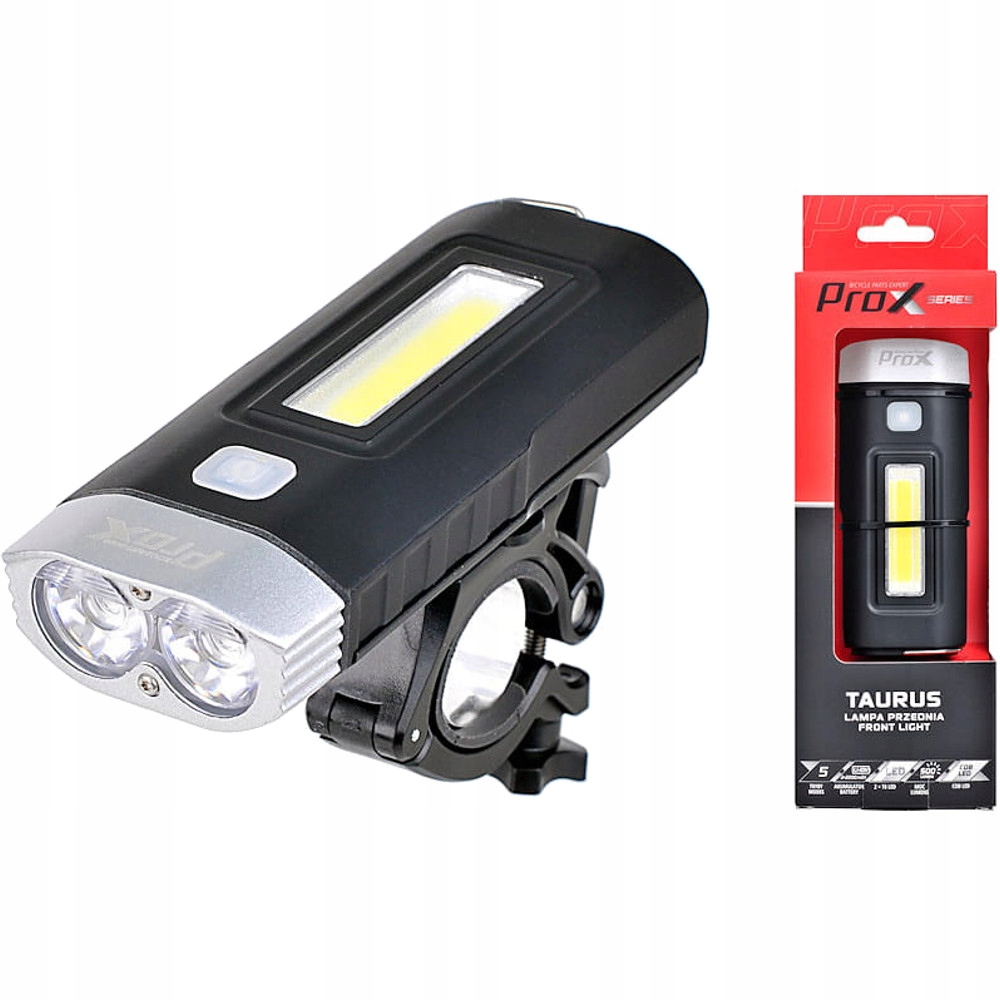 

Lampka rowerowa ProX Taurus Led 500Lm Powerbank