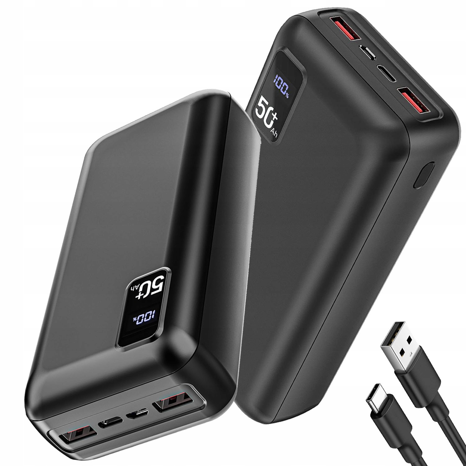 Power Bank 50000 mAh Rychlé nabíjení Led displej Micro Usb-c Usb-a