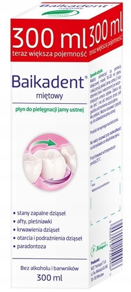 

Baikadent Płyn Miętowy Do Płukania Jamy Ustnej 300