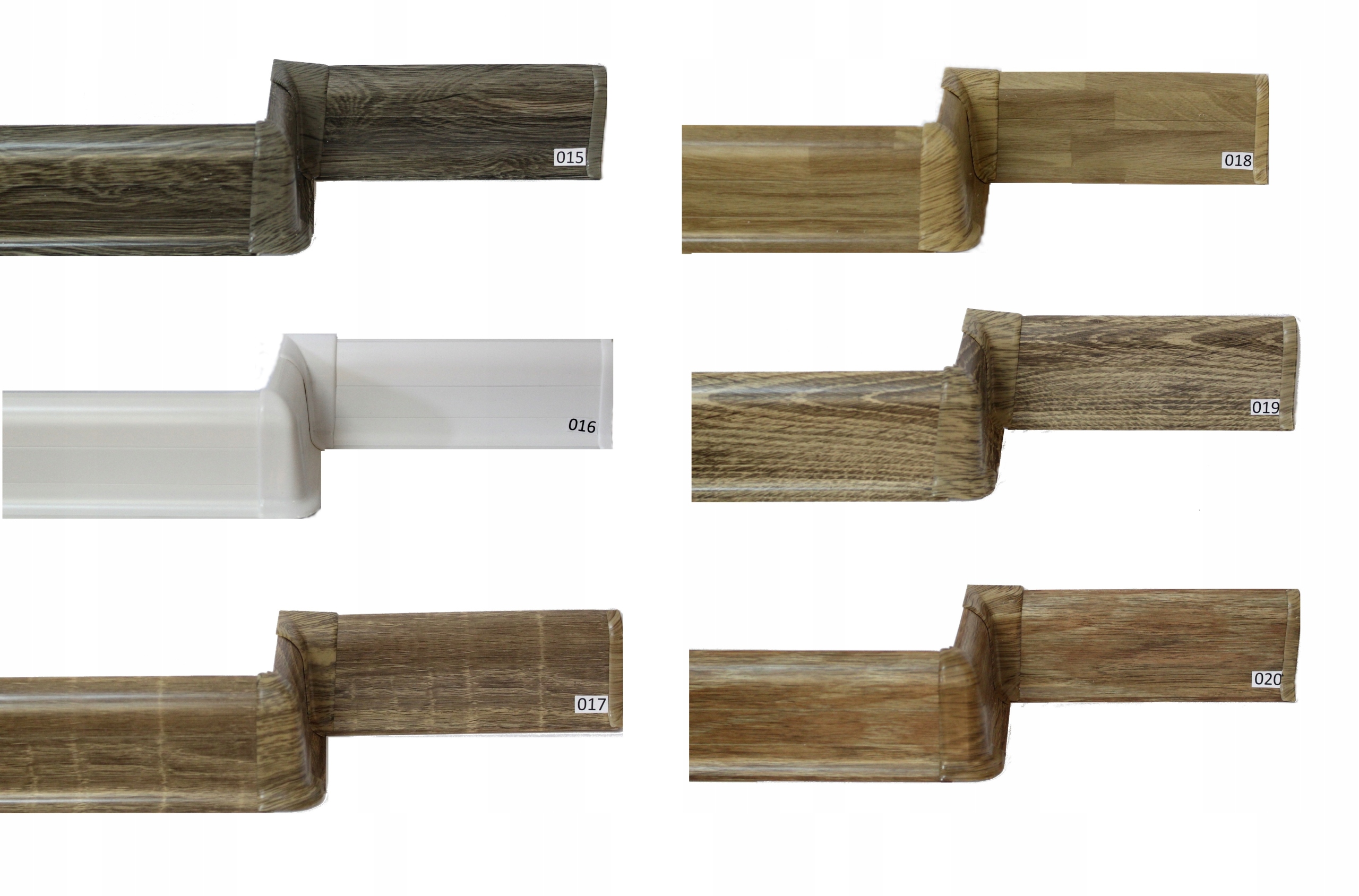 Próbki wzornik kolorów 10szt listwa przypodłogowa Szerokość 20 mm