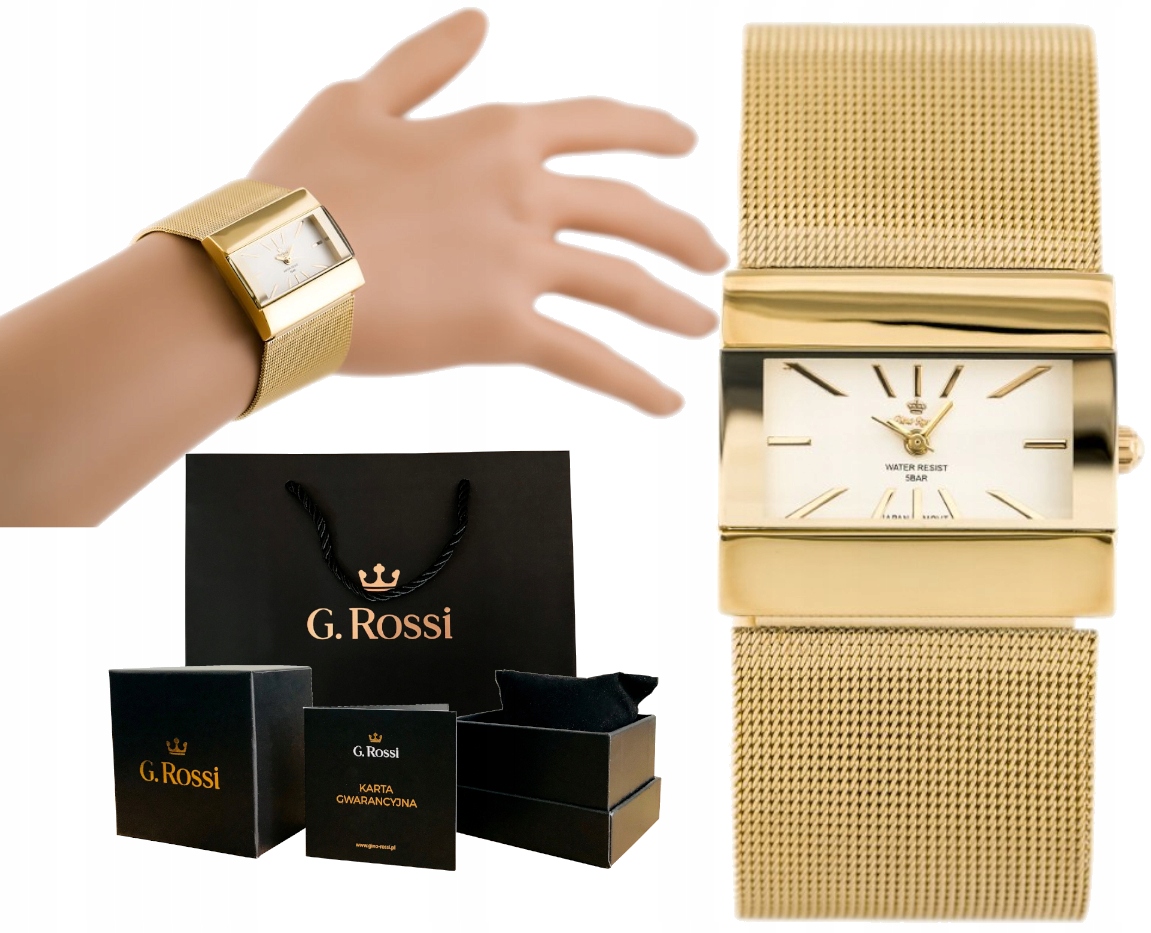 

Modny Złoty Zegarek Damski Bransoleta Analogowy