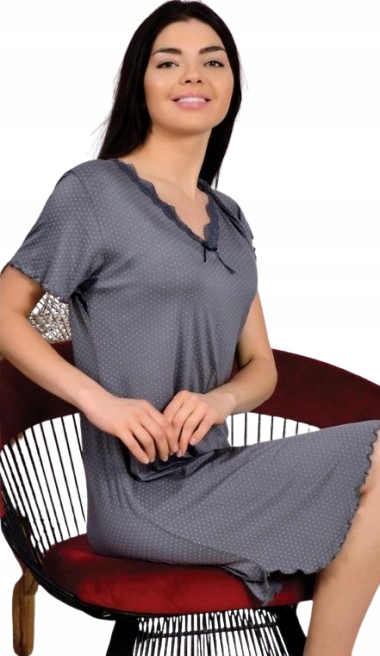 Šedá Košile Z Viskózy, Krajka, Jemný Vzor, Elastická Košile, Viskóza XL