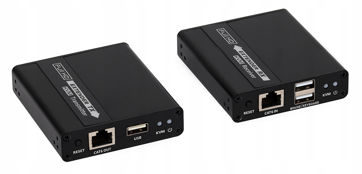 Konwerter sygnału Hdmi na skrętkę Utp ka. 6 z przedłużaczem Usb 70m Signal