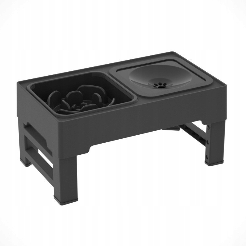 Miska Dla Psa Regulowana Wysokość Na Stojaku Podwójna Niechlapiąca 2W1