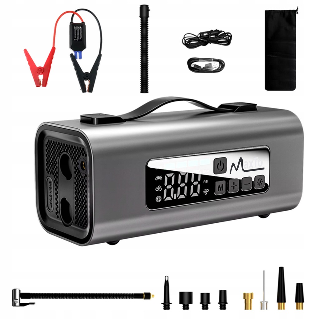 Jump Starter Booster Kompresor Samochodowy Dmuchawa Powerbank Waga produktu z opakowaniem jednostkowym 1.5 kg