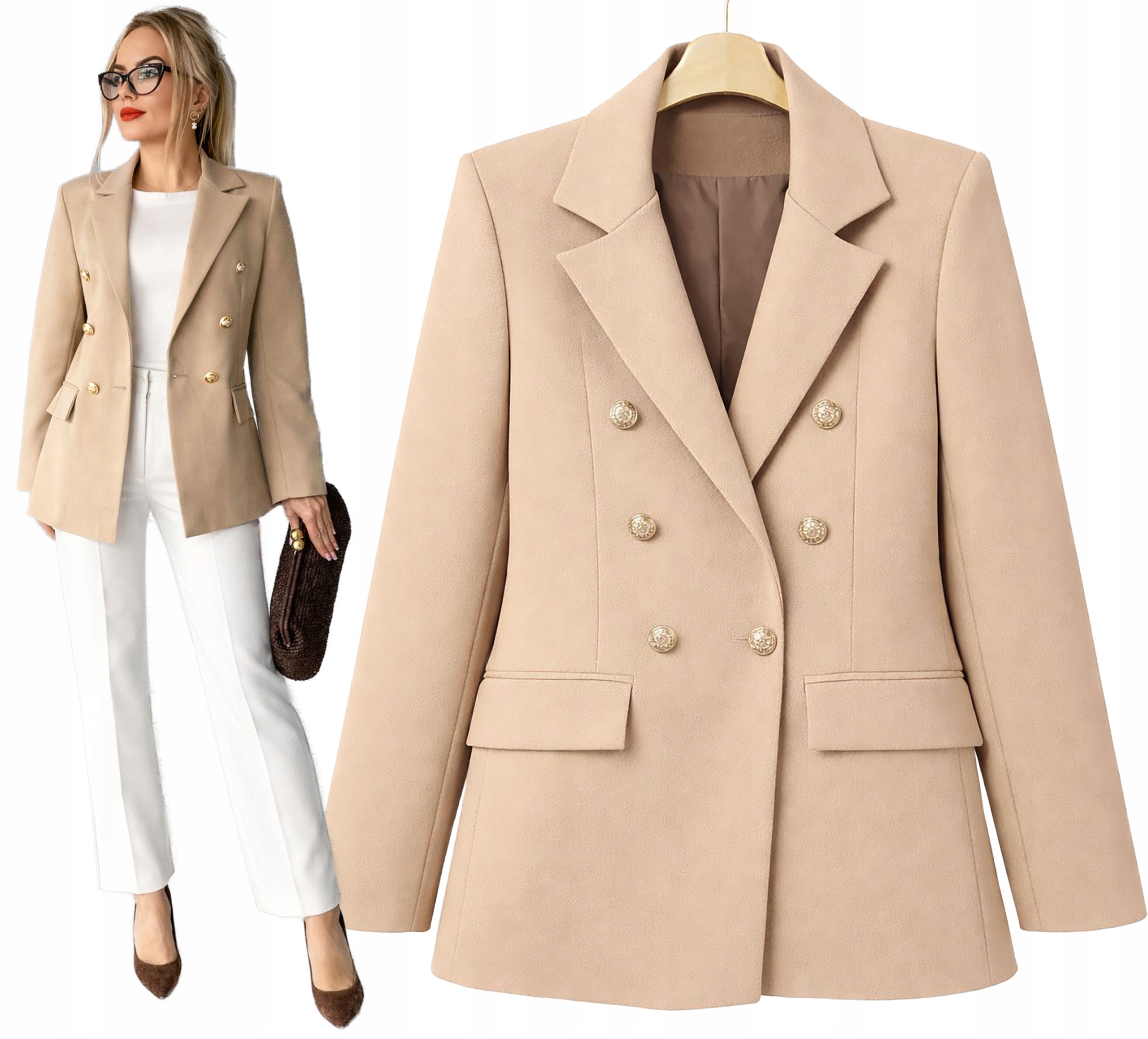 Elegantní Sako dámské Sako dvouřadé zlaté knoflíky 50 Olimpia