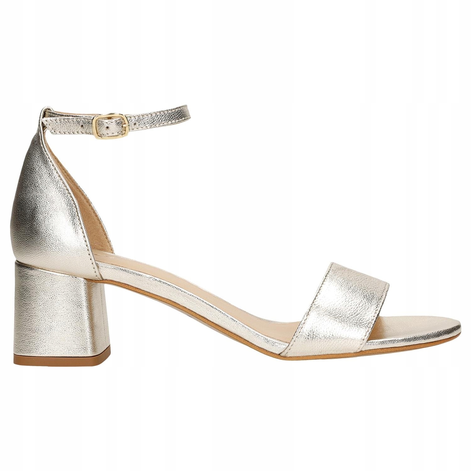 Boty Wojas Dámské kožené sandály, zlaté, velikost vel.