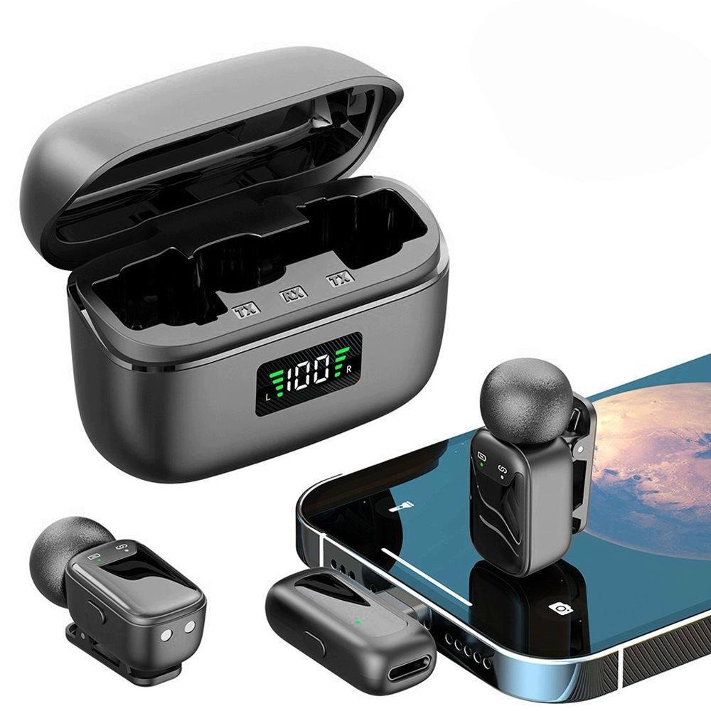 Bezdrátový kravatový mikrofon mini Usb Usb-c černý pro počítač
