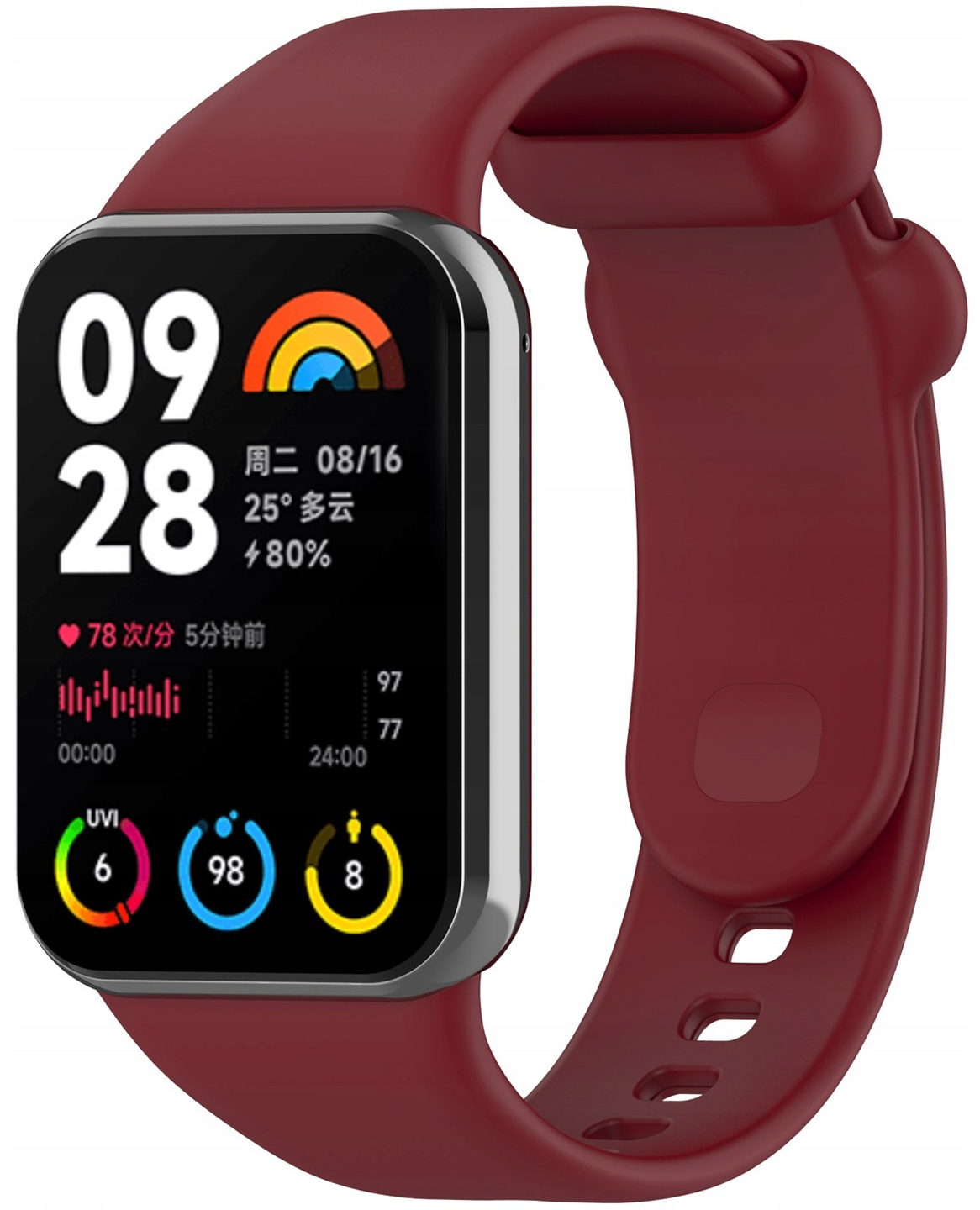 PASEK OPASKA BRANSOLETA DO XIAOMI MI BAND 8 PRO / REDMI WATCH 4 - WINE