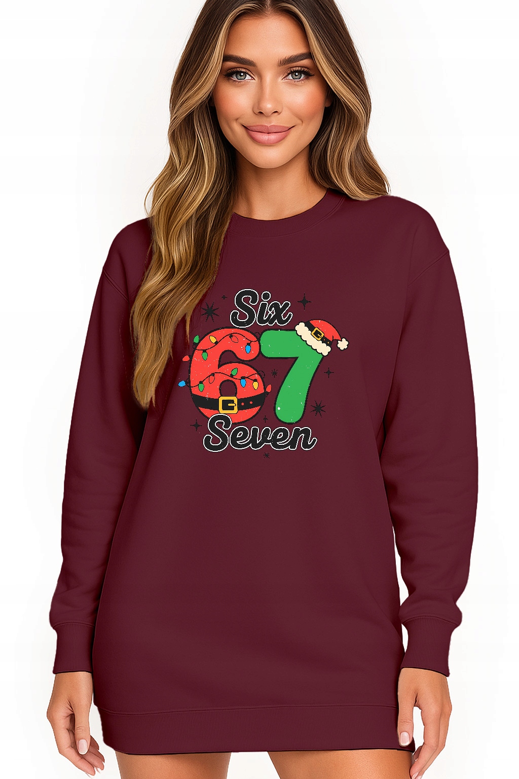 Mikina Vánoční Oversize Šaty Six Seven 67 Dárek K Vánocům S