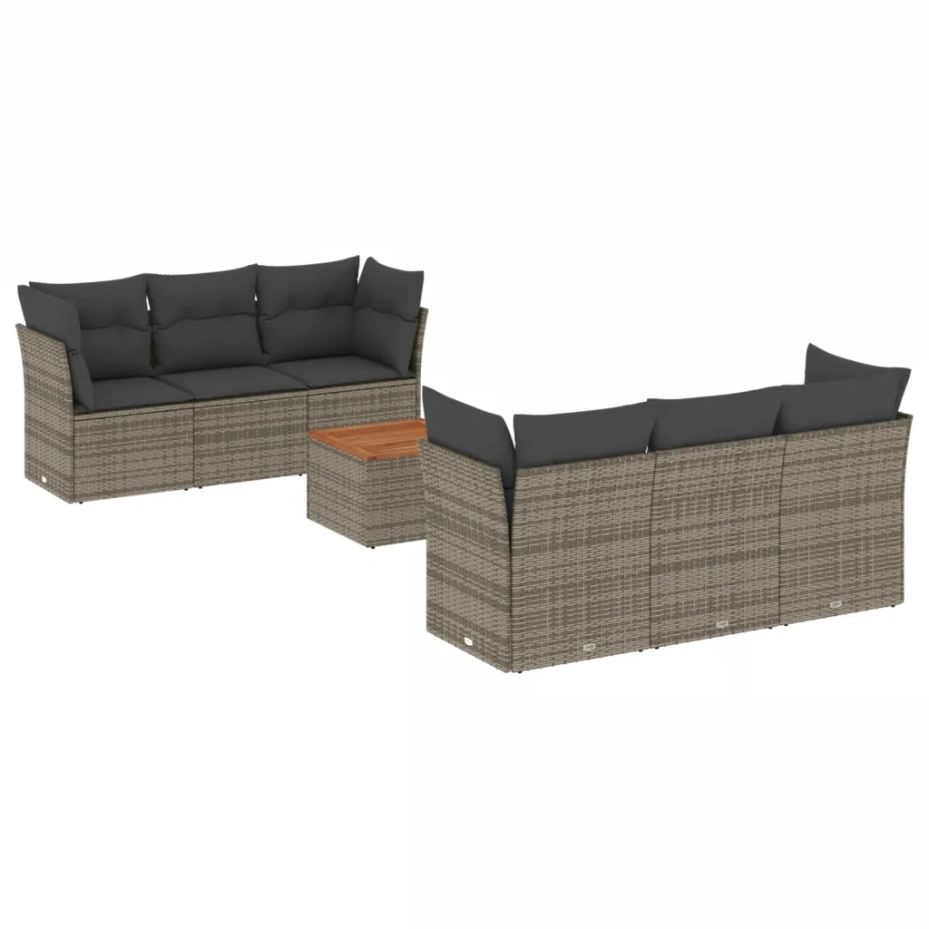 Modulární zahradní nábytek set šedý 62 x 62 x 69 cm, šedo-hnědý