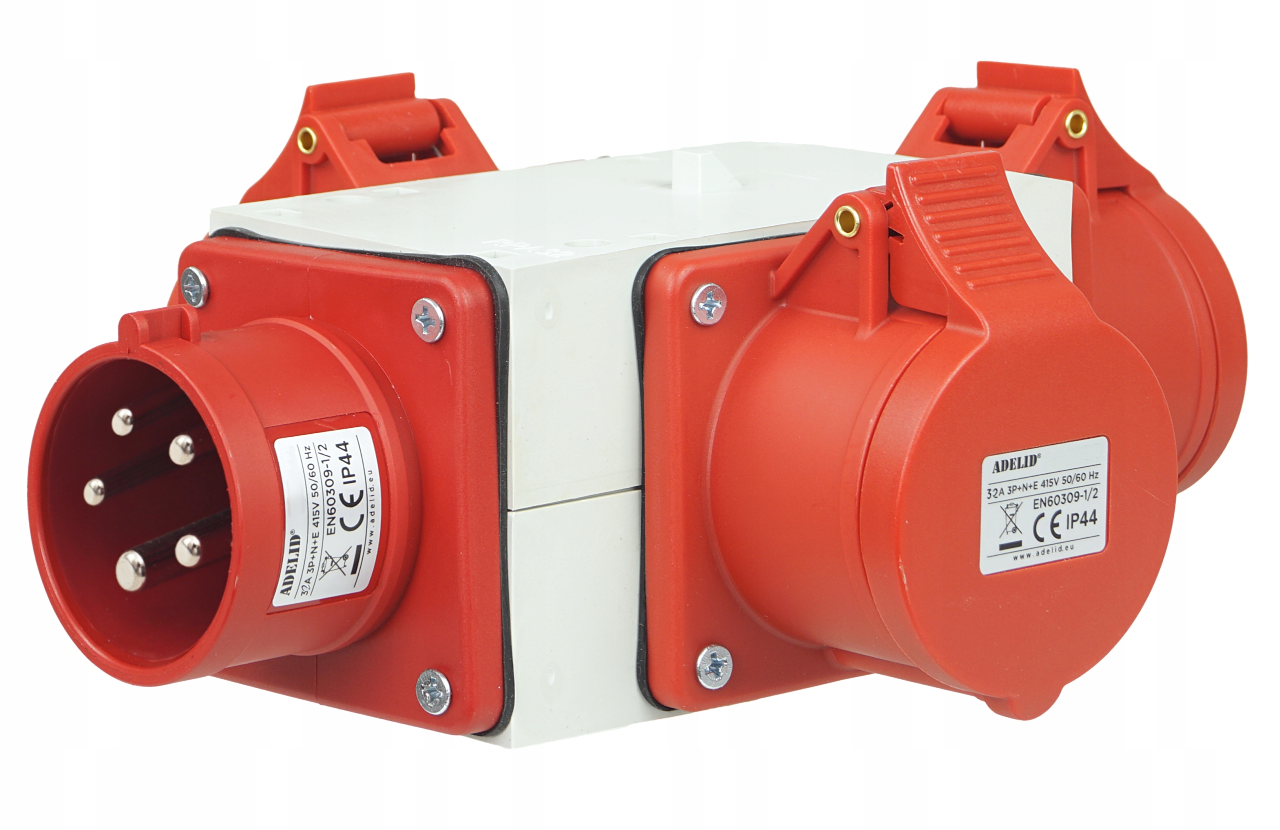 Trójnik Siłowy 3X32A 5P Rozgałęźnik Rozdzielnica Adapter Rozdzielacz