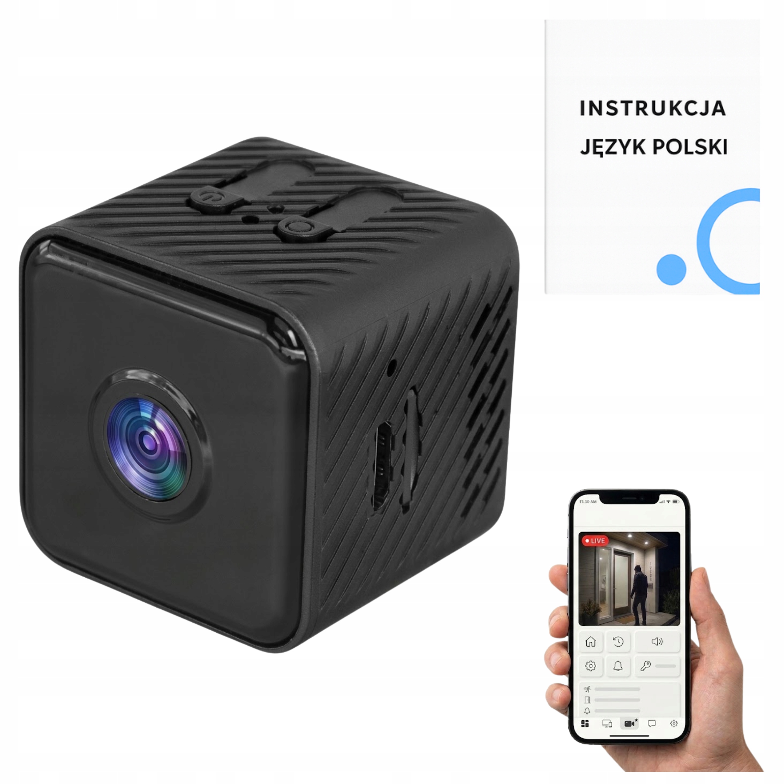 Mini Kamera Wifi 1080P Wykrywanie Ruchu Tryb Nocny Podgląd Na Żywo