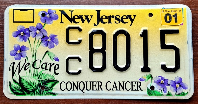 New Jersey 2003 - tablica rejestracyjna z USA