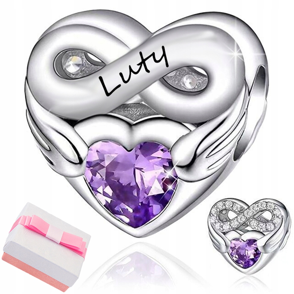 

Charms Srebrny Miesiąc Luty Zawieszka Beads