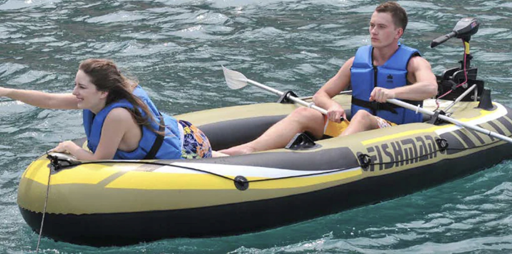 Ponton Dmuchany Łódka Kajak 4 osoby FISHMEN 350SET Długość 305 cm