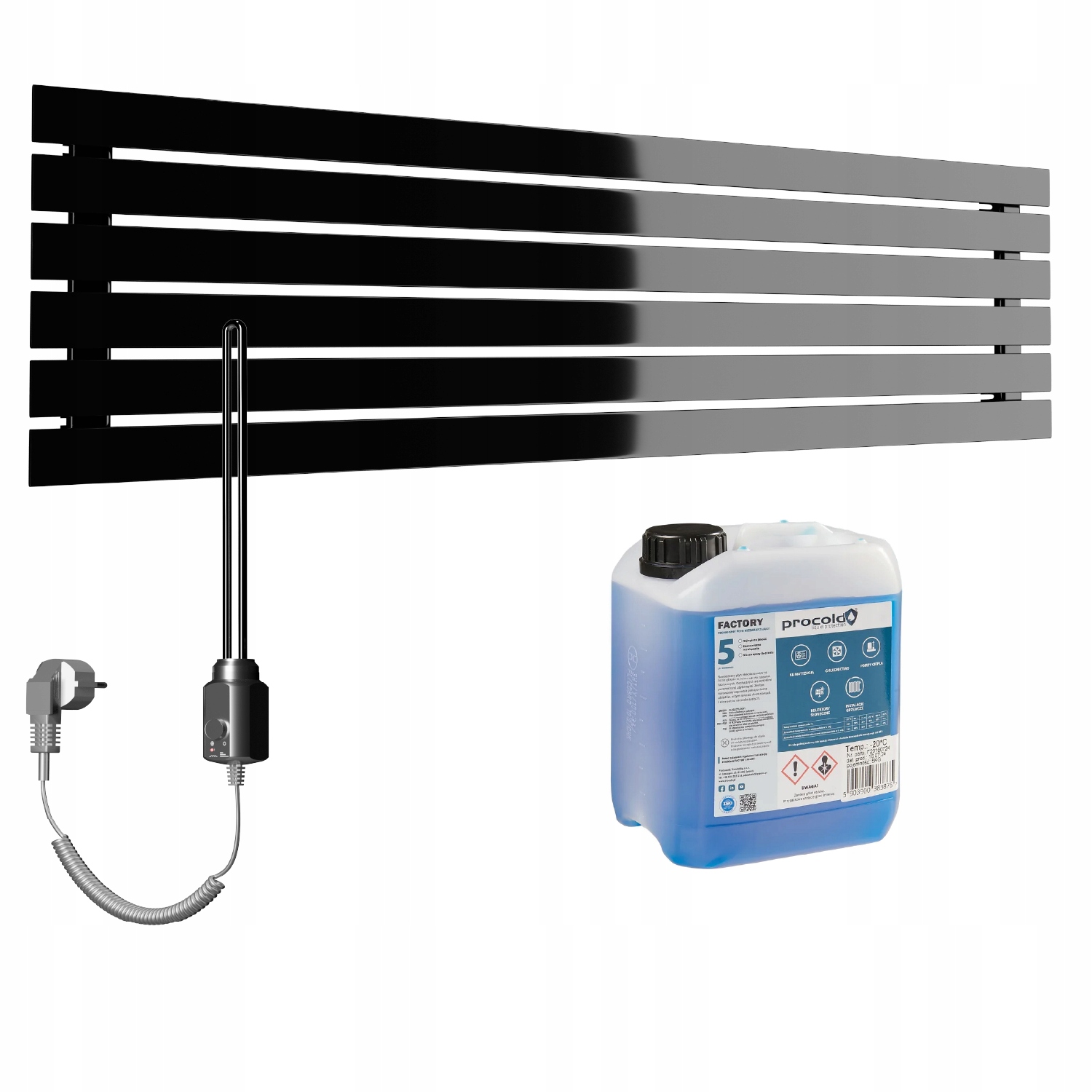 Set Horizontální elektrický ohřívač Bello 45x140 Černý Lesk