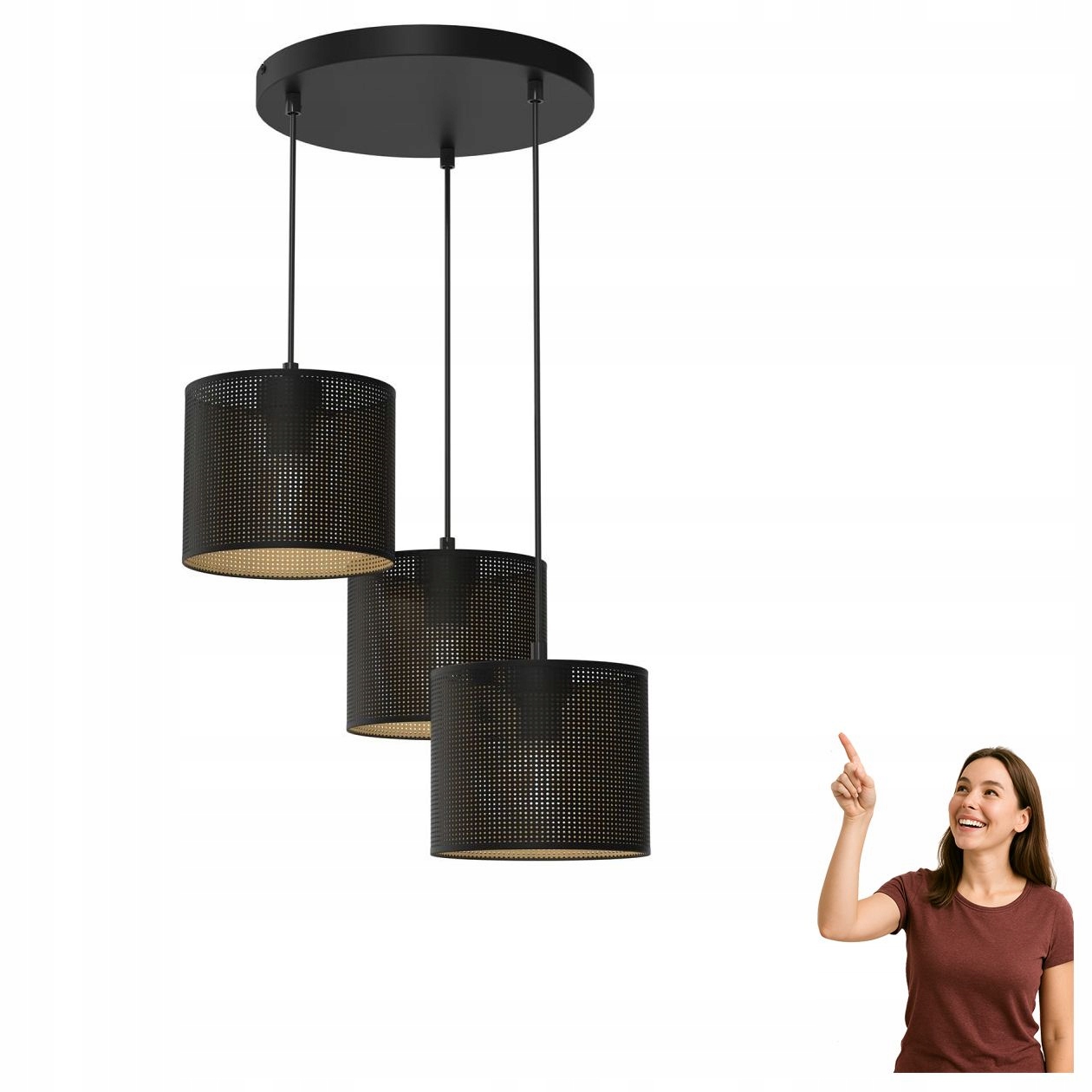 Trojitá závesná lampa s otvorom na kruhu Loft Shade 5254 Luminex