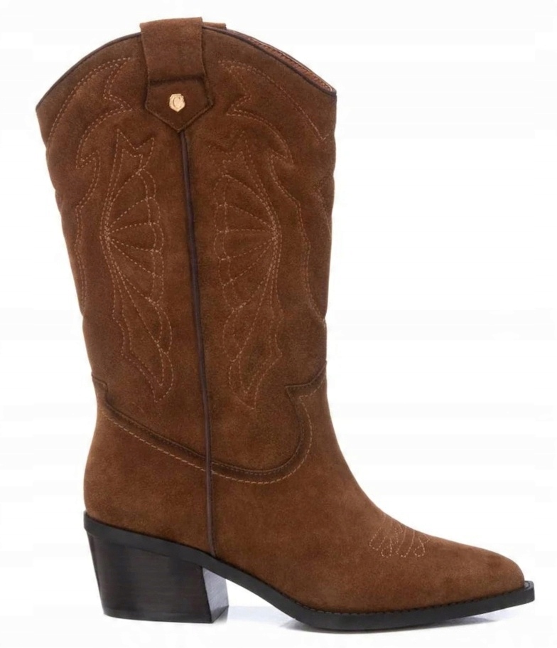 Carmela Dámské Kožené Kovbojské Boty Vysoké Kotníkové Boty Kozačky 39