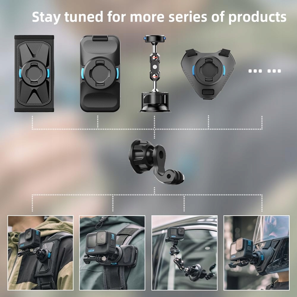 SUREWO Magnetyczny Uchwyt Na Plecak 360 Stopni Do GoPro i DJI Osmo Action — miniatura 2