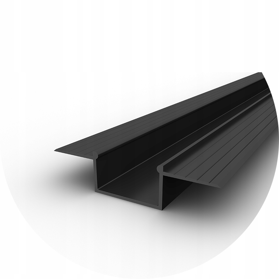Profil LED P14-3 czarny wpuszczany szeroki do 2m