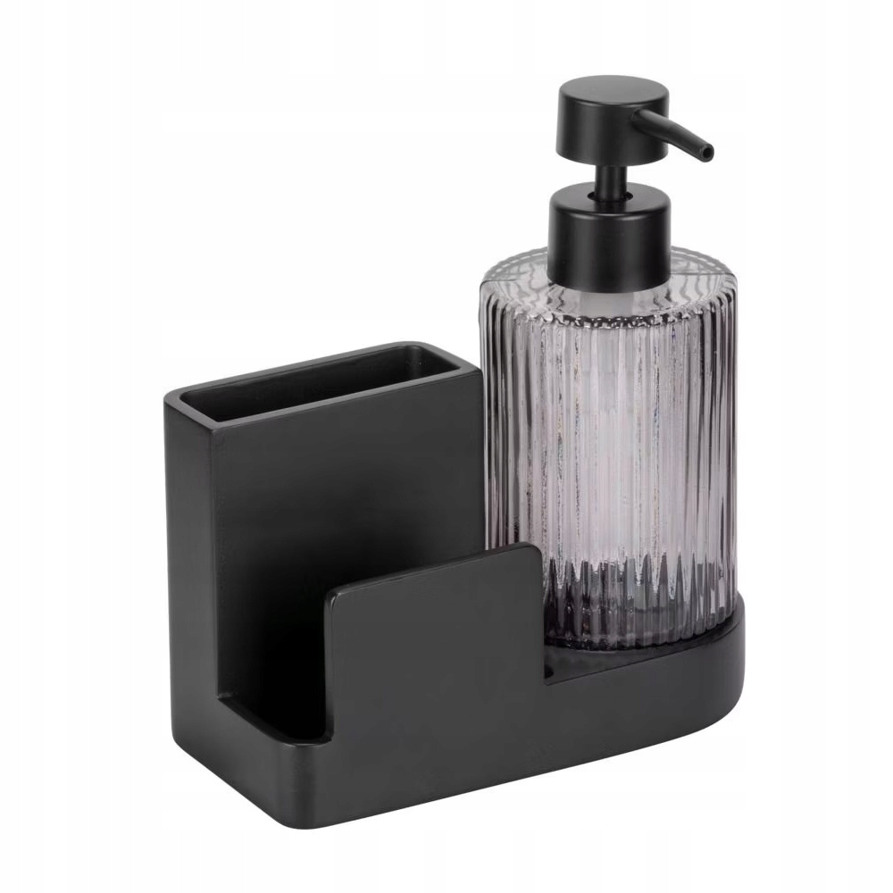 Organizér Se Skleněným Dávkovačem 420 ML, Antracitový Polyresin, Elegantní