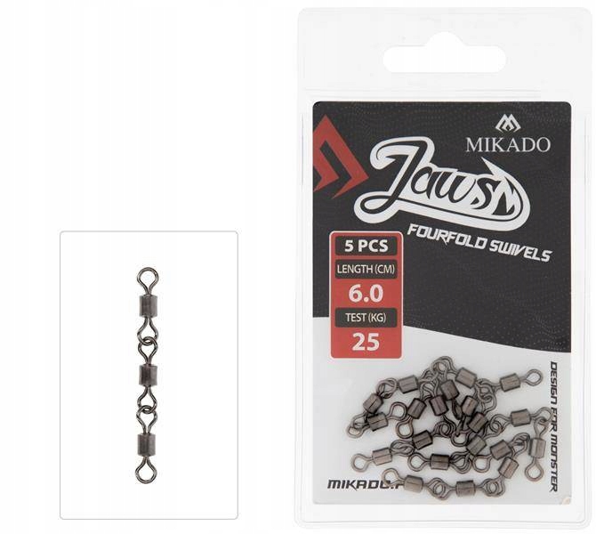 Krętlik Jaws Fourfold Swivels XL 35kg op.5szt.