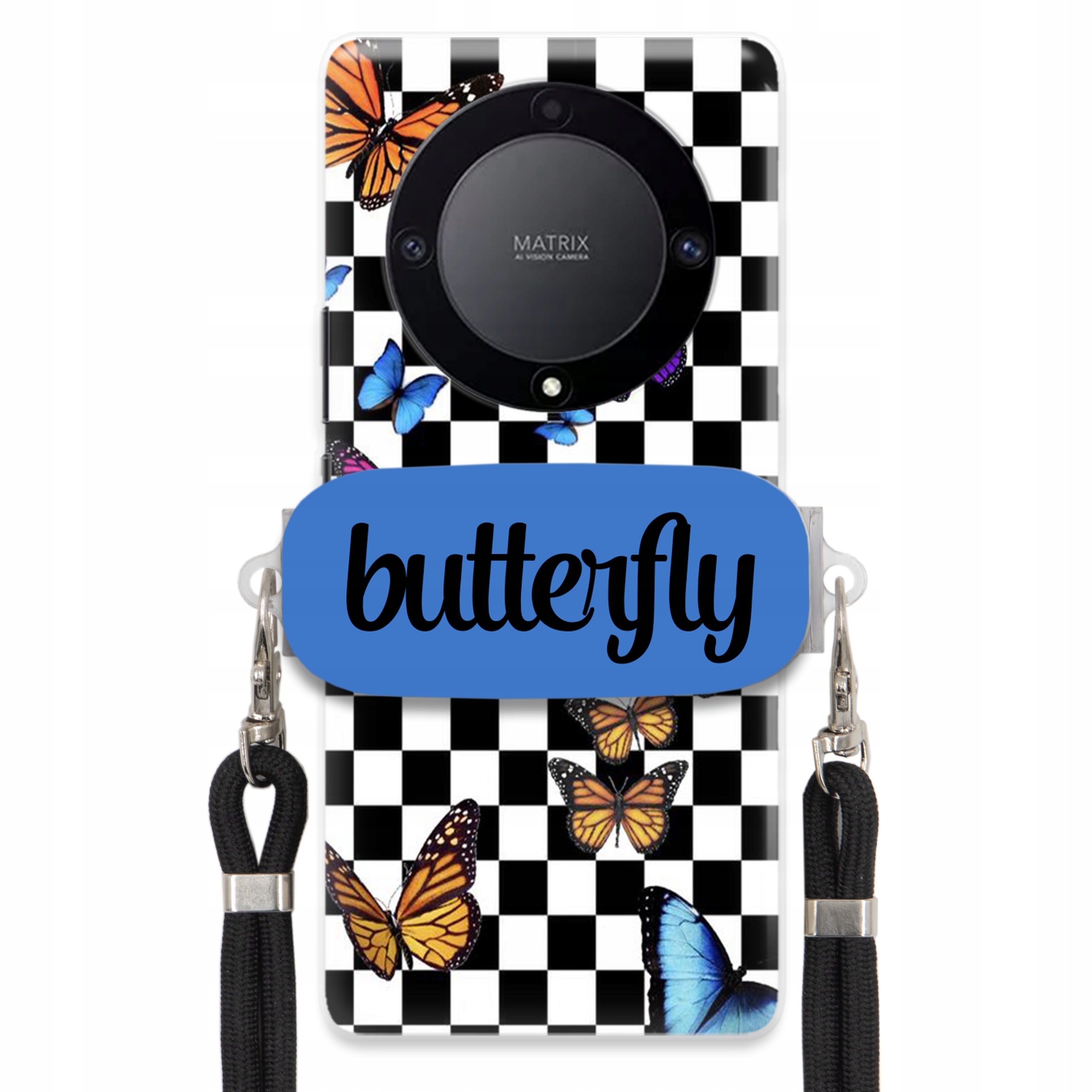 Pouzdro Pro Huawei Honor X40 5G Case Obdélníkový Držák Vodítko Butterfly Motýli