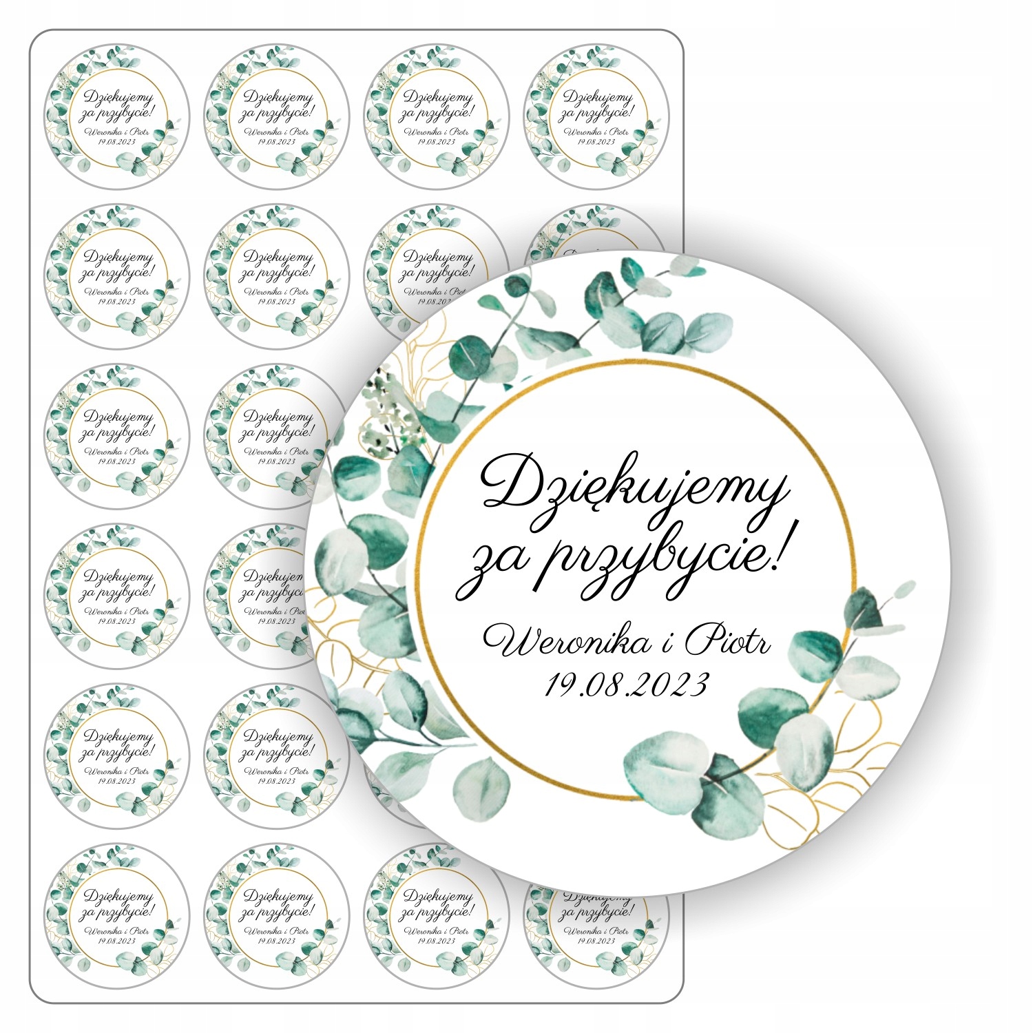 

Etykiety dziękujemy za przybycie boho na ślub 5cm