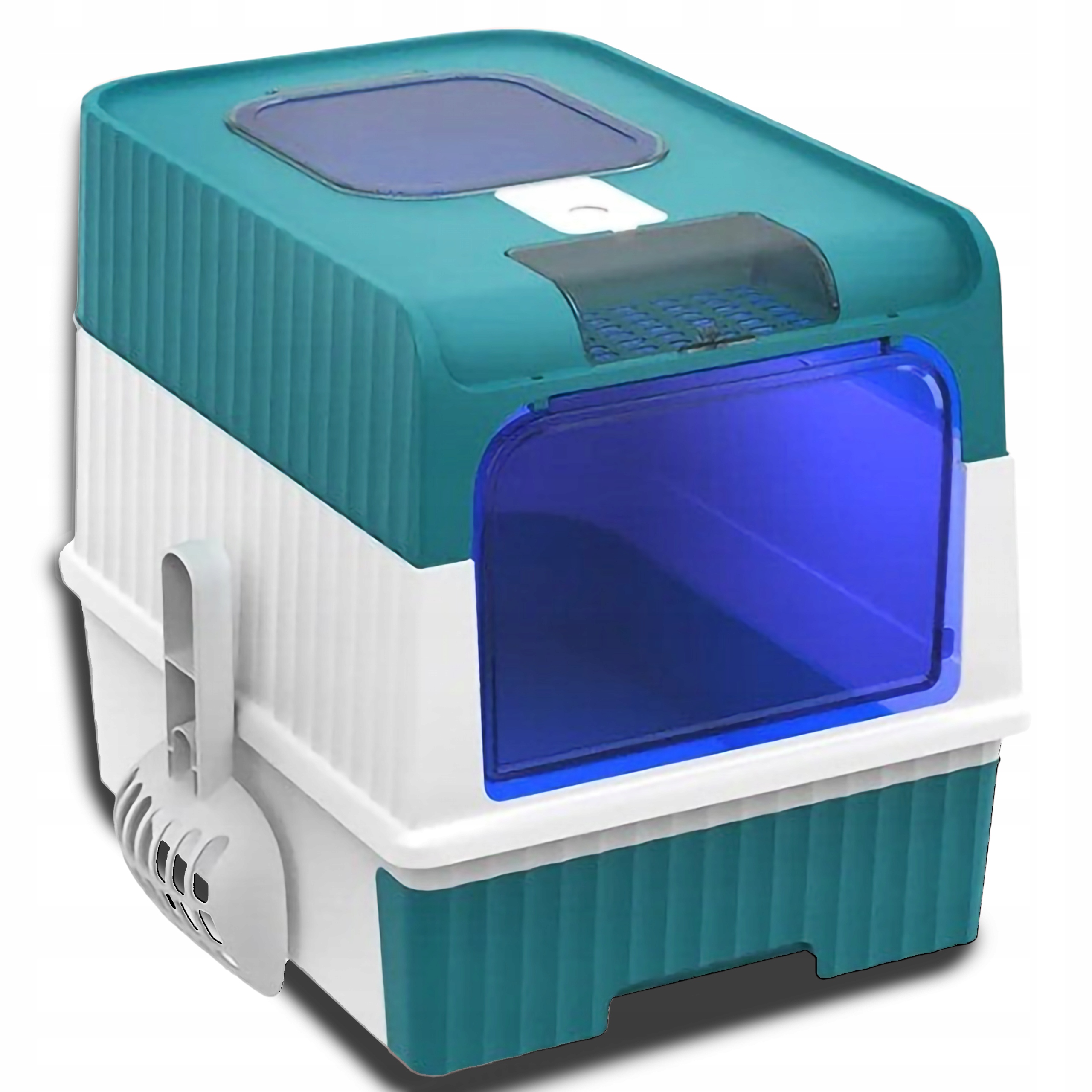 Velká Uzavřená Toaleta Pro Kočky S Zásuvkou, Baktericidní Lampou A Lopatkou