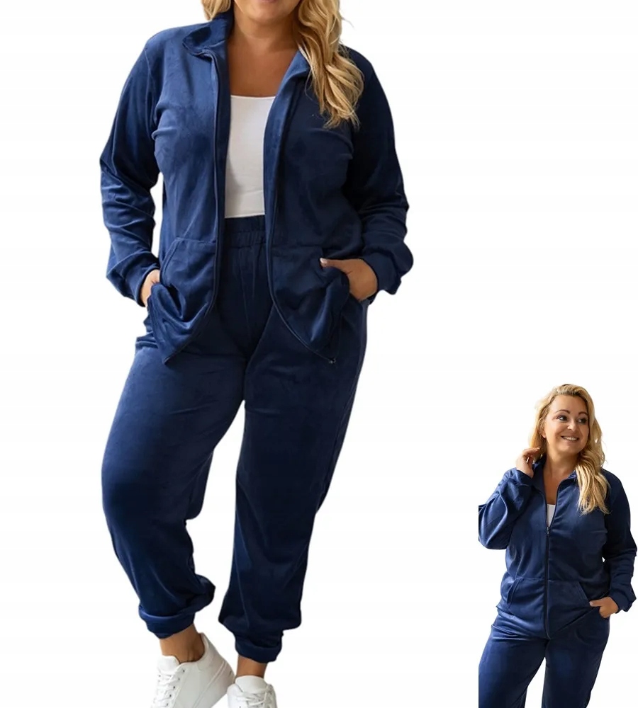 Dámská Teplákovka tepláková souprava bez kapuce 4XL/5XL tmavě modrá