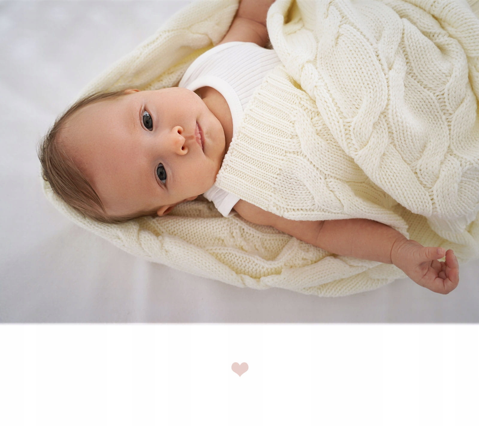 Kocyk z wełny merino LULLALOVE kokos ecru 80x100 Kod producenta 3256920